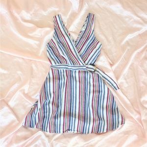 Vintage Speechless Linen Belted Wrap Mini Dress Small